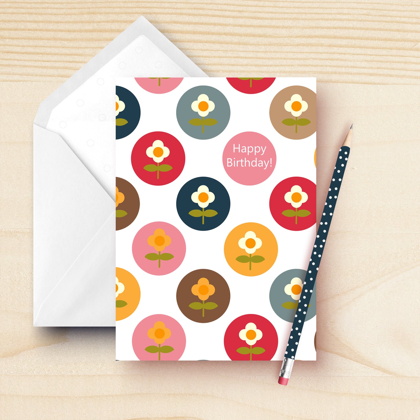 Retro Happy Birthday Card