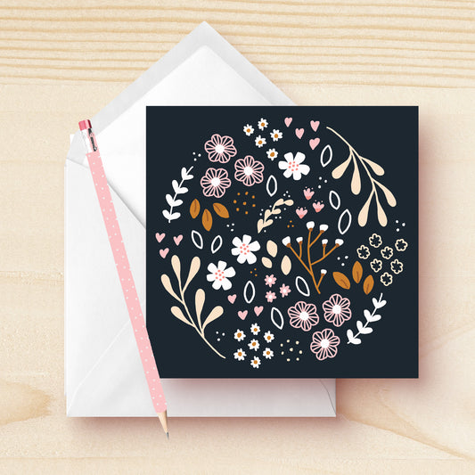 Floral Blush Blank Card