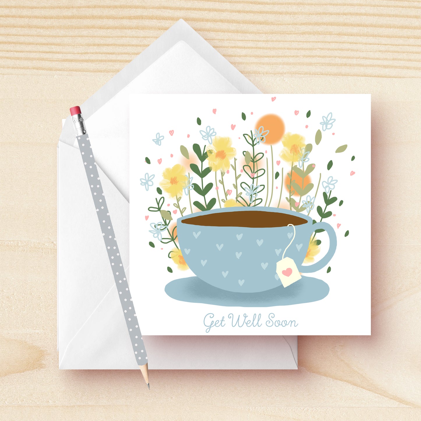 Get Well Soon Teacup Card
