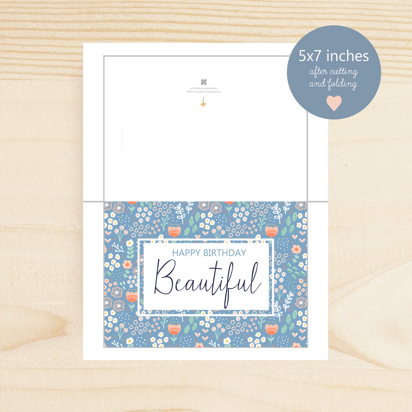 Printable Happy Birthday Beautiful Card