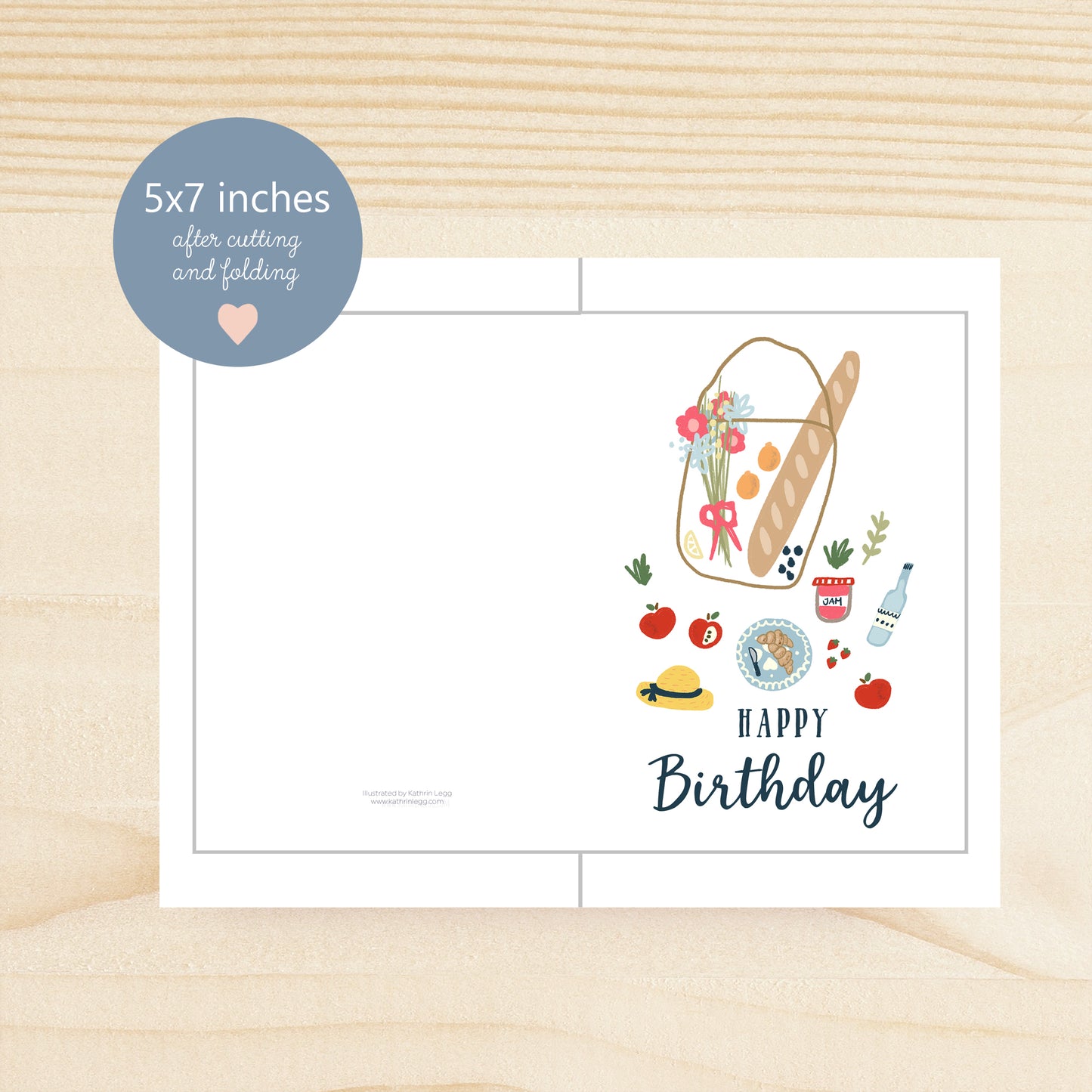 Printable Happy Birthday Picnic Card
