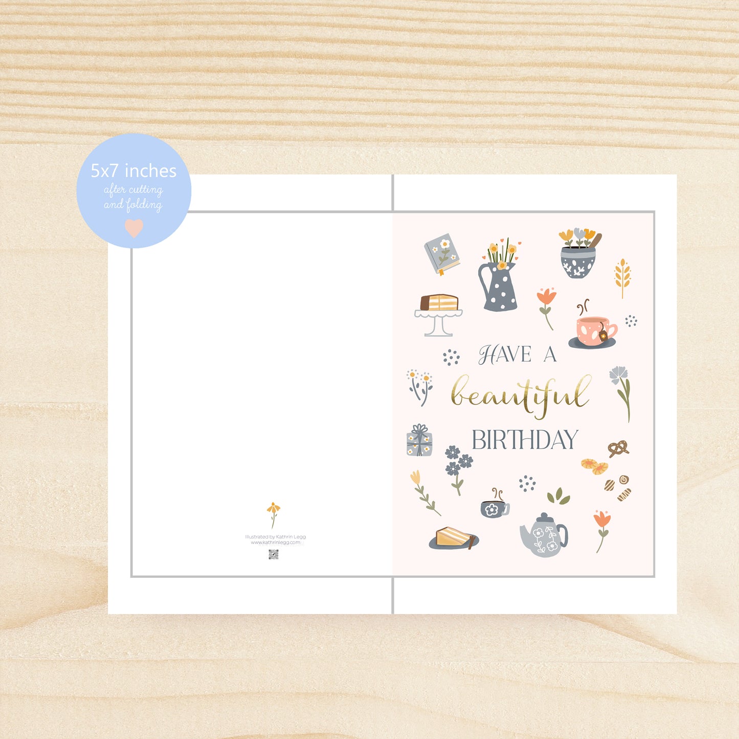 Tea and Cake Birthday Card