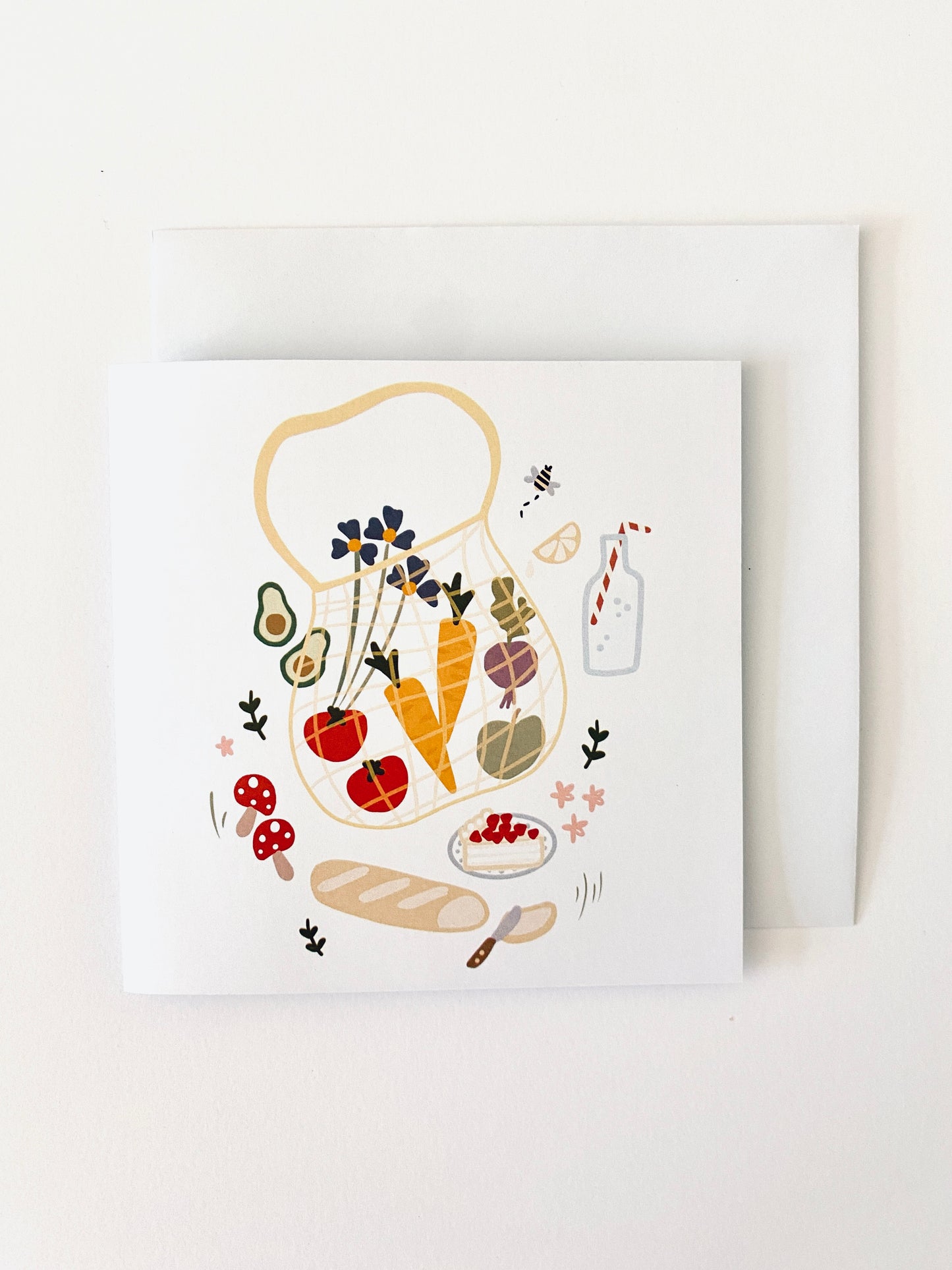 Cotton Tea Towel and Greeting Card Gift Combo
