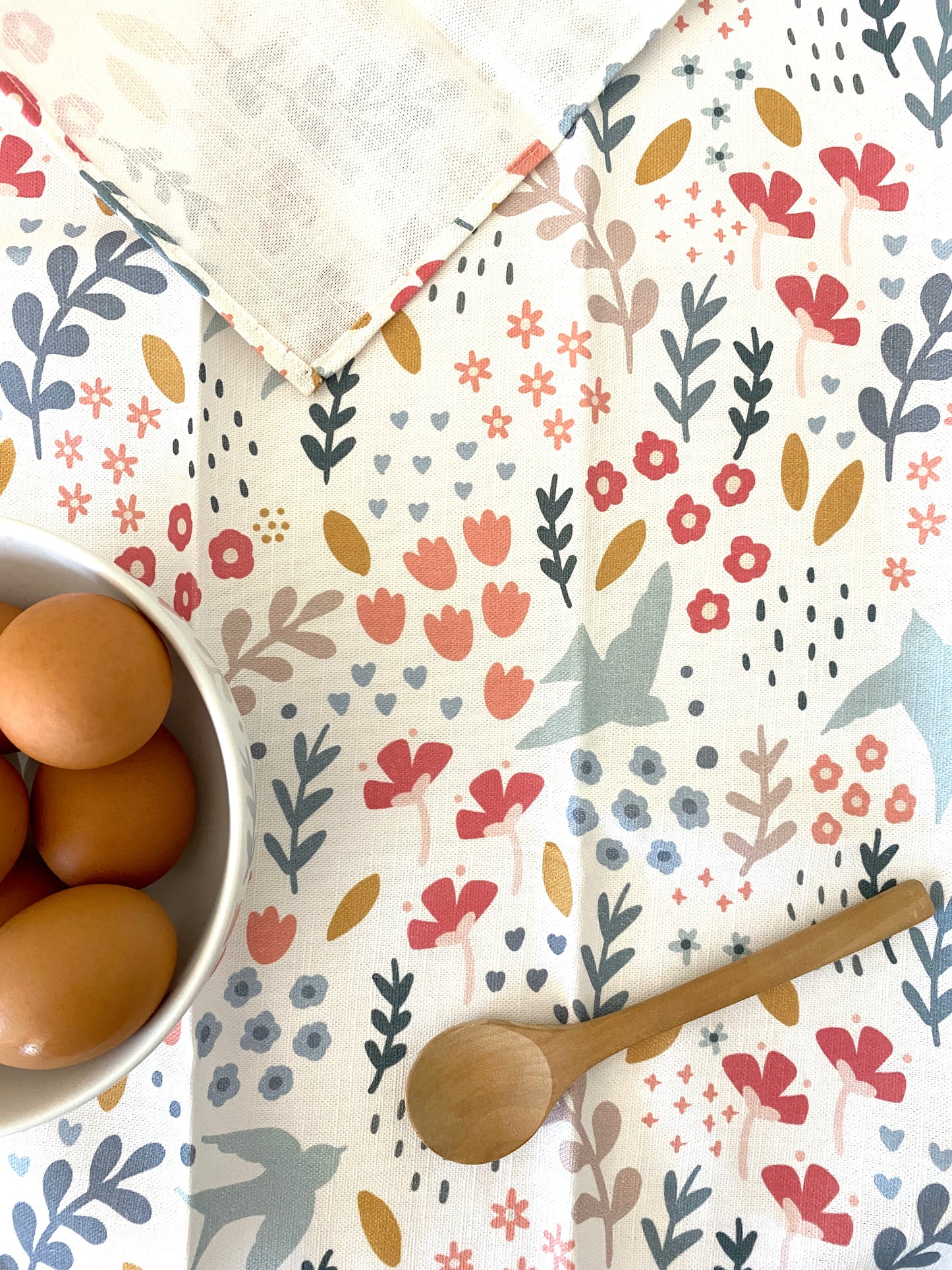 Cotton/Linen Tea Towel 100% Australian Made - Bell Birds