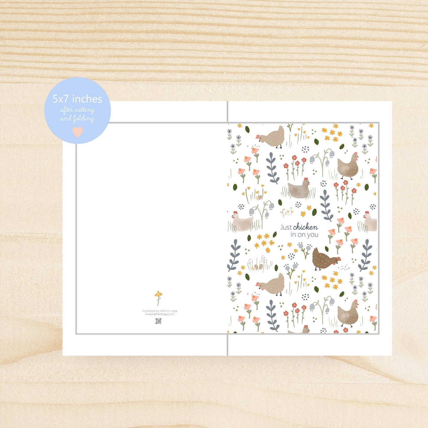 Printable Just Chicken in on You Card