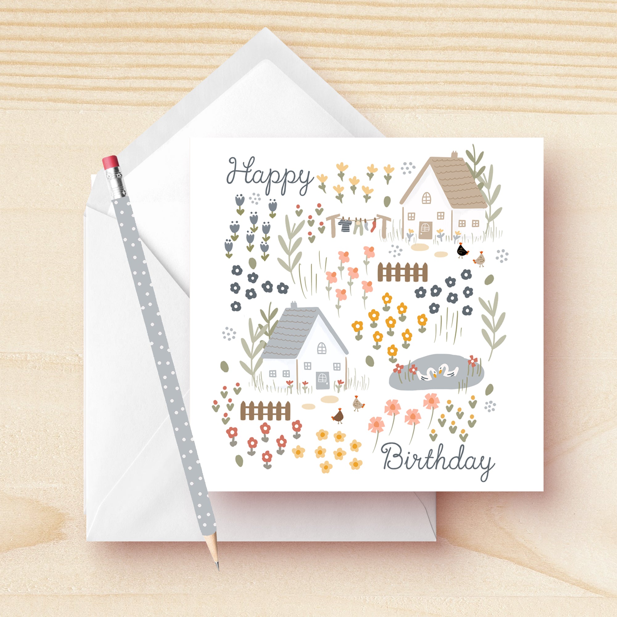 Happy Birthday Cottage Floral – Kathrin Legg