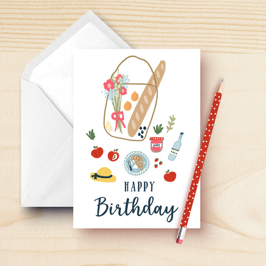 Printable Happy Birthday Picnic Card