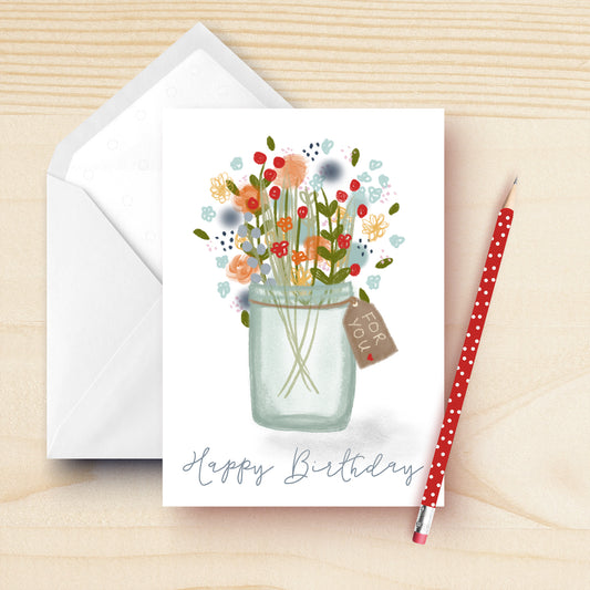 Happy Birthday Flower Jar