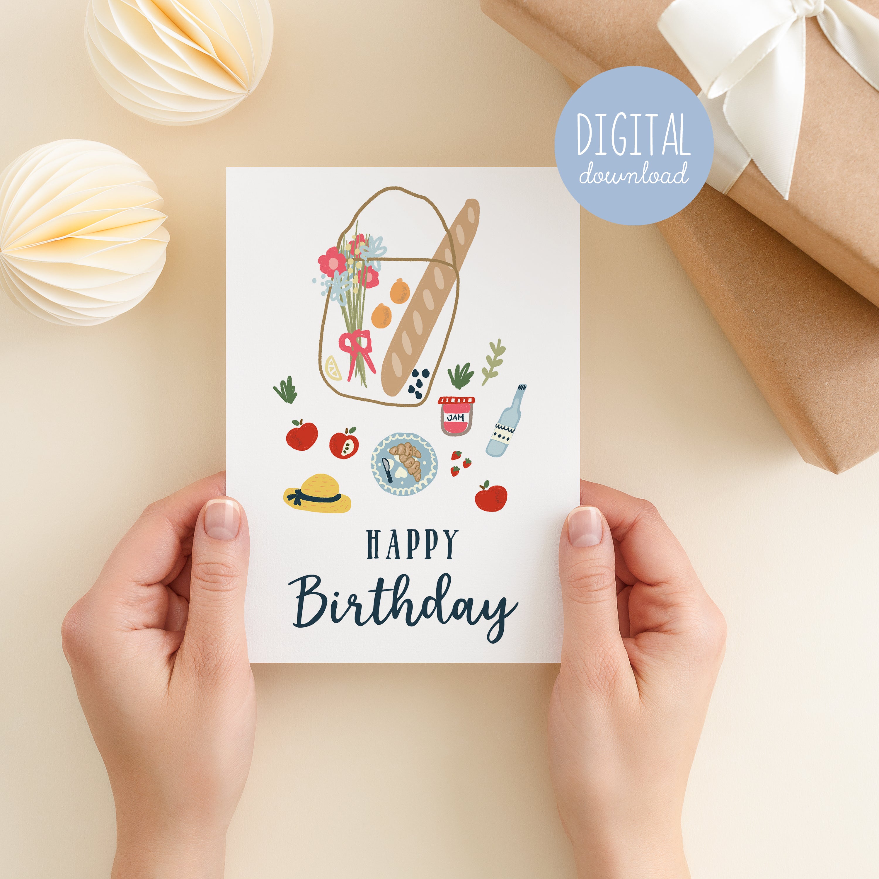 Printable Happy Birthday Picnic Card – Kathrin Legg