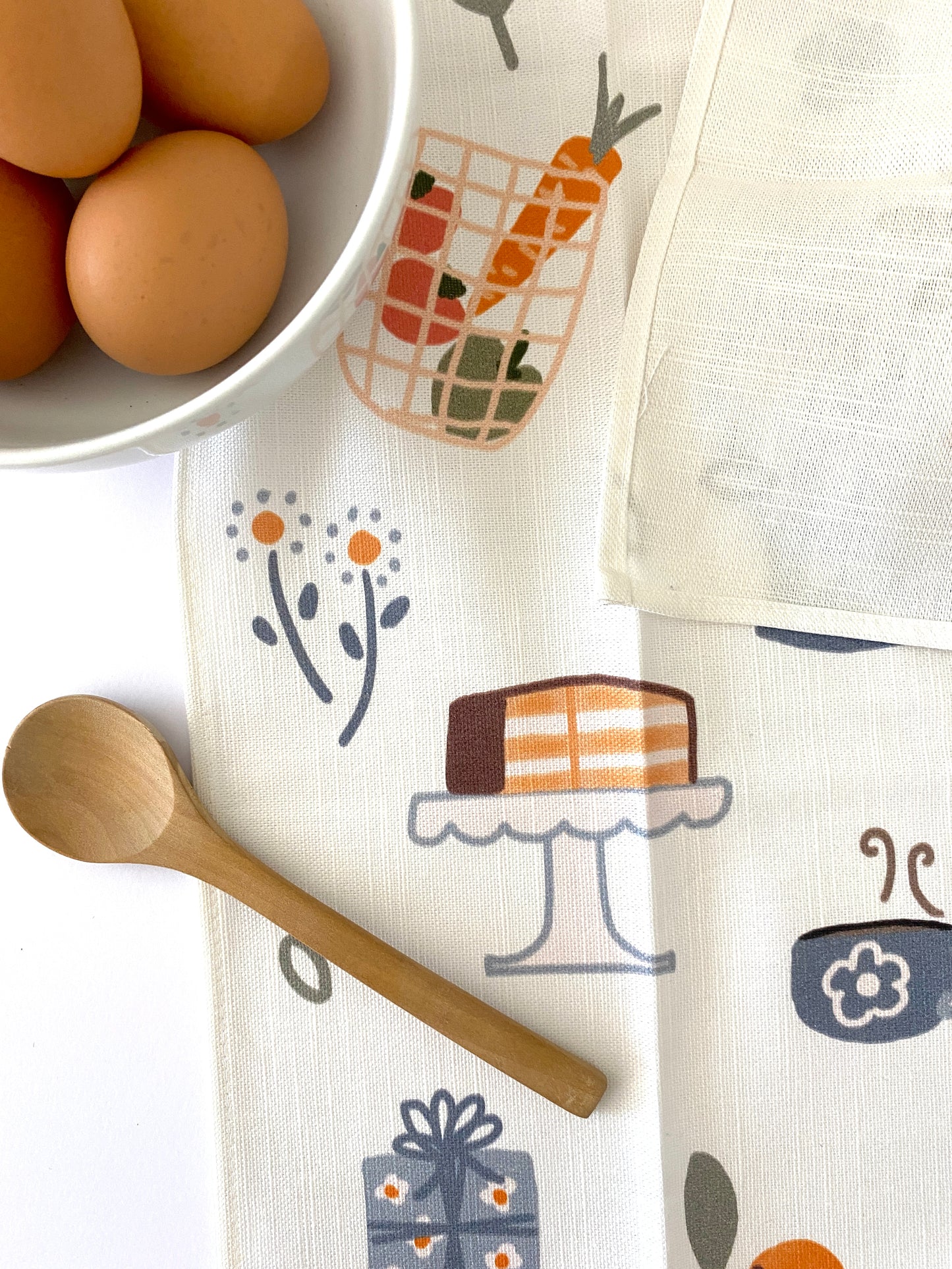 Tea and Cake Matching tea Towel and Greeting Card