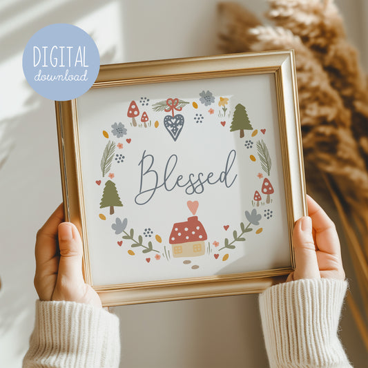 Blessed Hygge Art Print