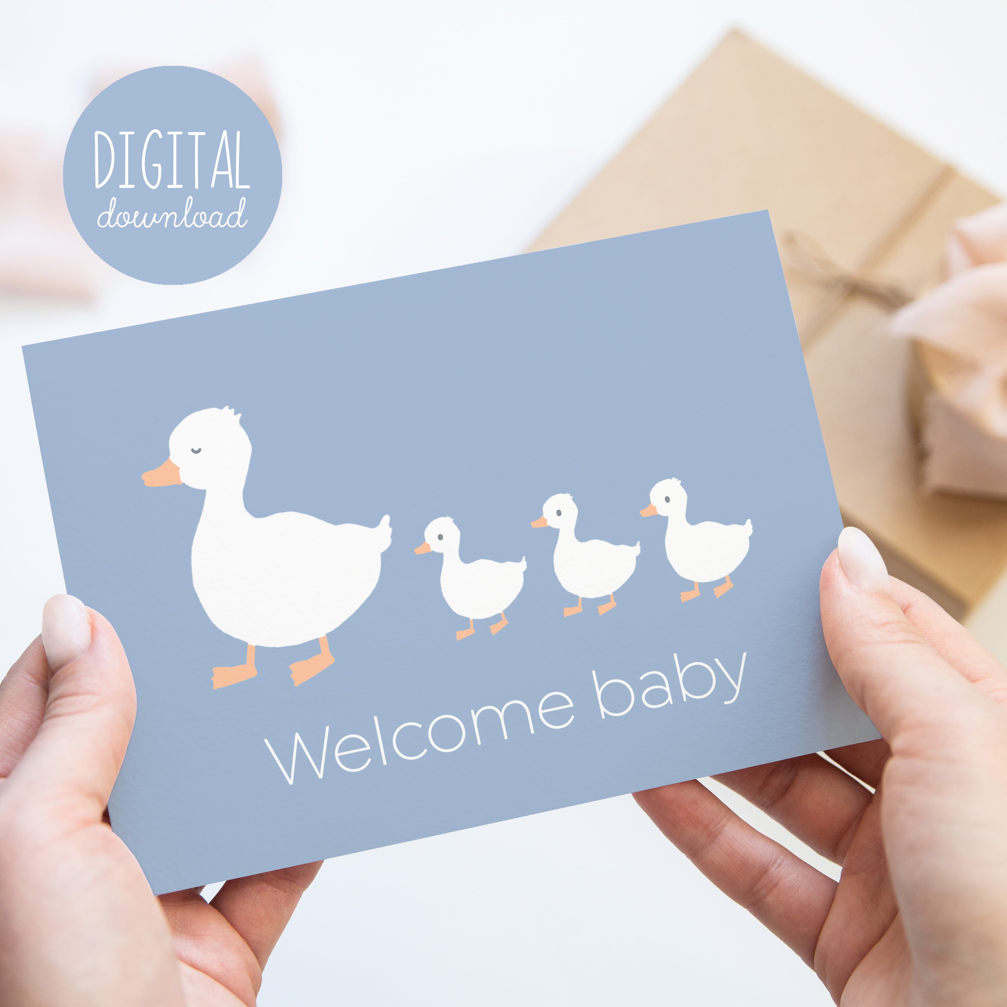 Printable Welcome Baby Greeting Card – Kathrin Legg