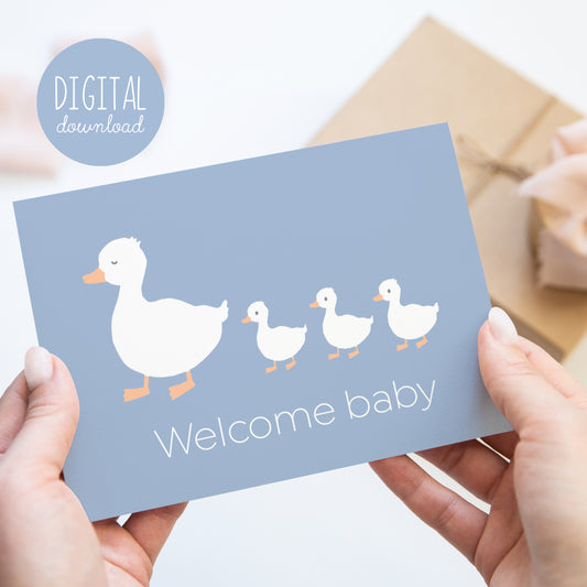 Printable Welcome Baby Greeting Card